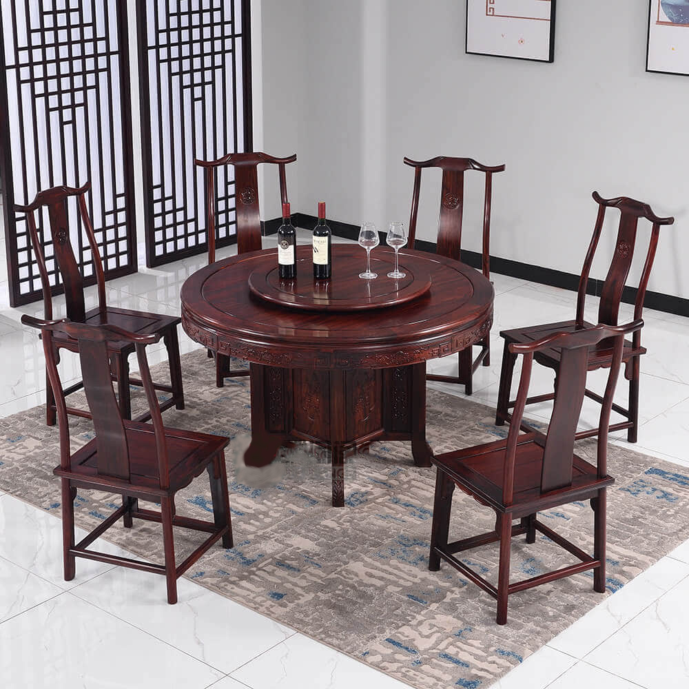 印尼黑酸枝 阔叶黄檀 明式圆桌